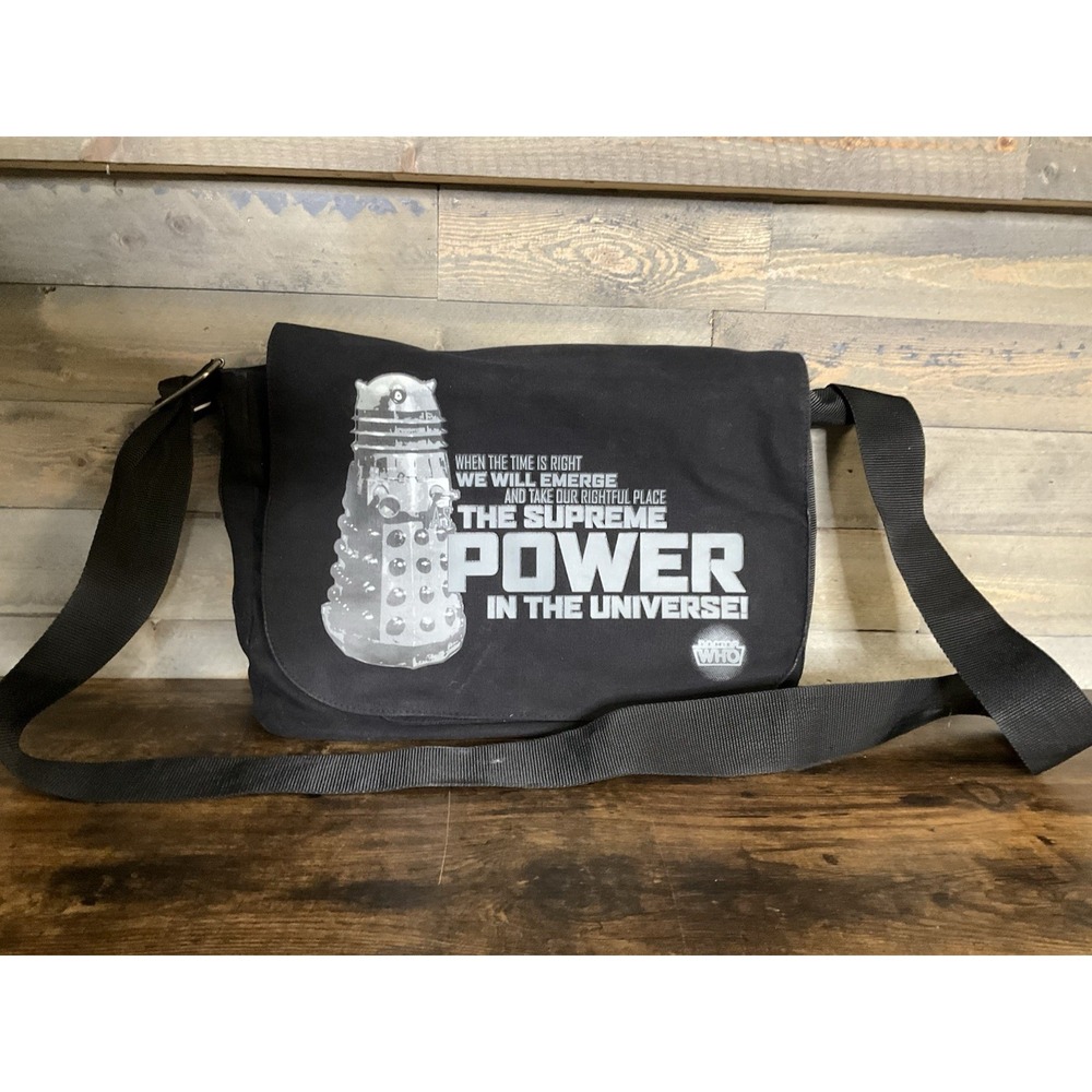 Dr. Who Power in the Universe Black Messenger Bag - Picture 1 of 4